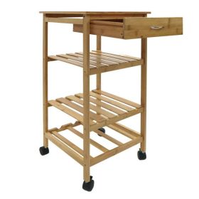 Kitchen Storage Cart with Wine Rack, 15.25Wx15.25Dx31.5H