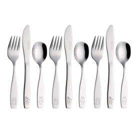 Exzact Children Flatware 9pcs Set - Silverware Stainless Steel