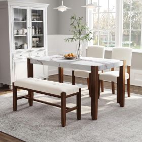 4-Piece Modern Dining Furniture Set, 4-Person Space-Saving Dinette for Kitchen